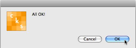 The CheckSum+ dialogue showing a sucessful verification